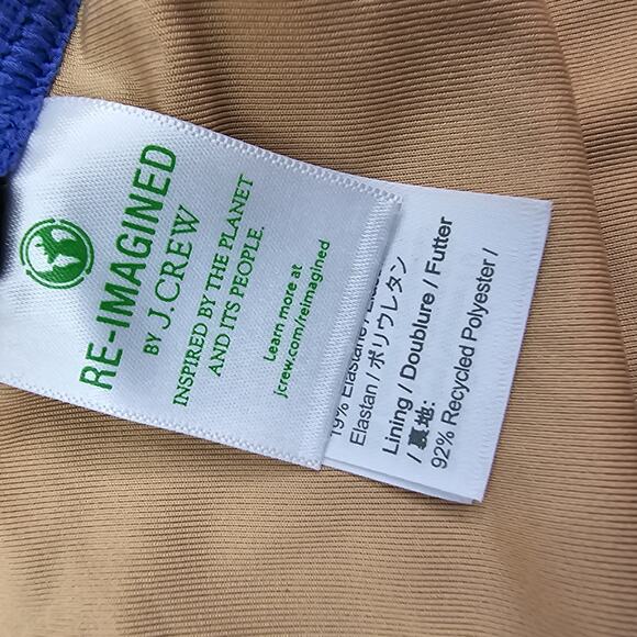 J Crew One Piece One Shoulder Strap Blue Ribbed Bikini Swim Suit High Cut - Picture 11 of 12